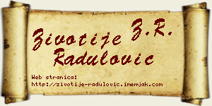 Životije Radulović vizit kartica